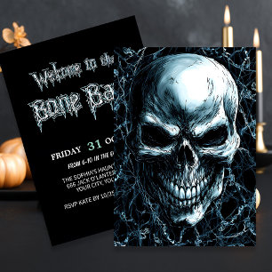 Dark Skull Themed Halloween Invitation