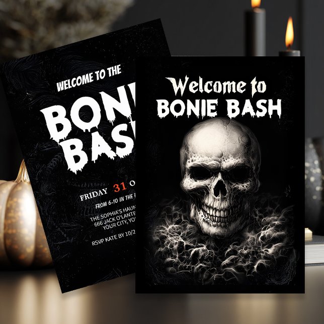 Dark Skull Themed Halloween Invitation (Creator Uploaded)