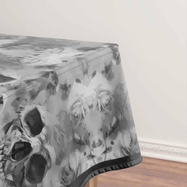 Dark Skulls Halloween  Tablecloth (In Situ)
