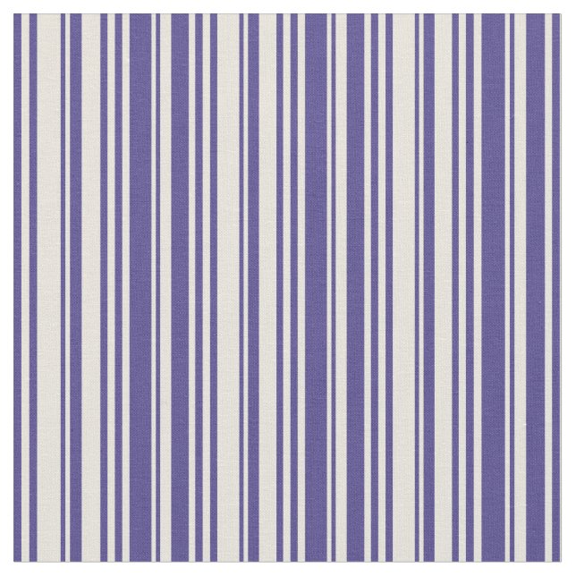 Dark Slate Blue and Beige Pattern Fabric (Close Up)