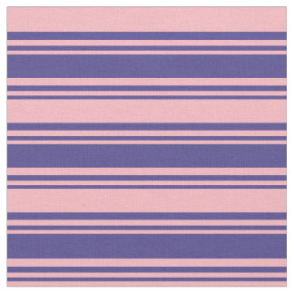 Dark Slate Blue & Light Pink Stripes Fabric