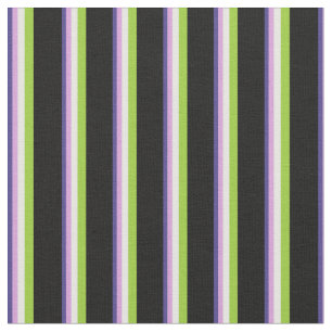 Dark Slate Blue, Plum, Mint Cream, Green & Black Fabric