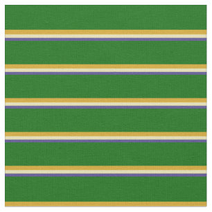 Dark Slate Blue, Tan, Goldenrod, and Dark Green Fabric