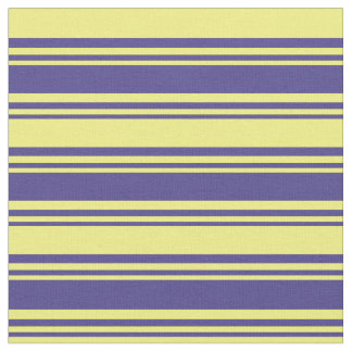 Dark Slate Blue & Yellow Lined Pattern Fabric