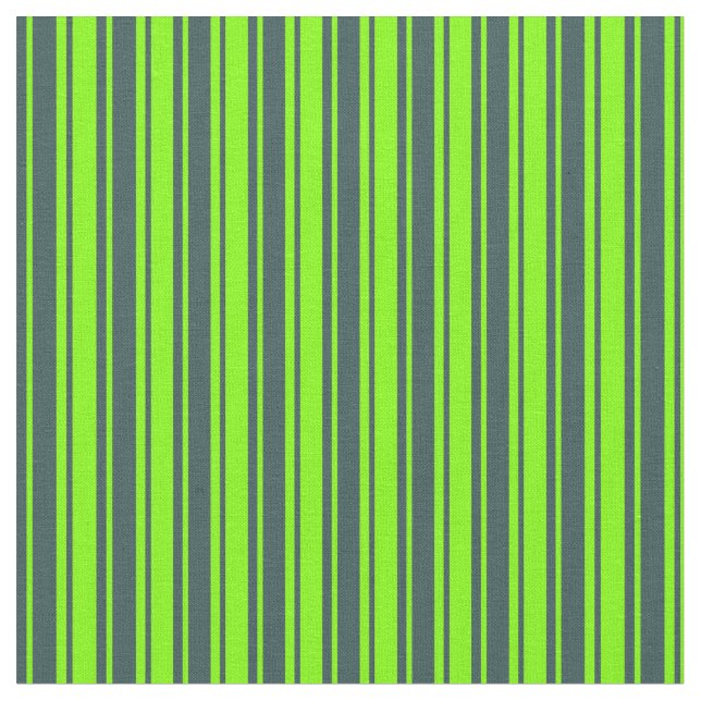 Dark Slate Grey & Chartreuse Coloured Lines Fabric (Close Up)