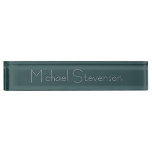 Dark Slate Grey Elegant Modern Business Nameplate