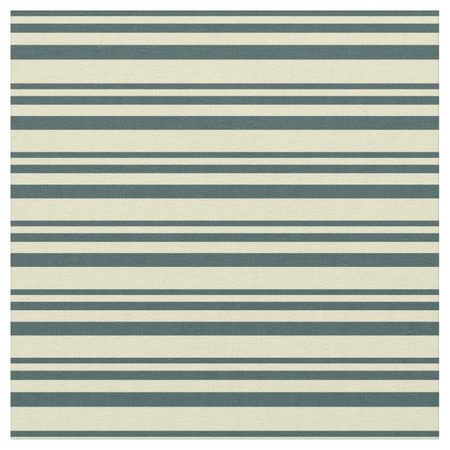 Dark Slate Grey & Pale Goldenrod Lined Pattern Fabric (Close Up)