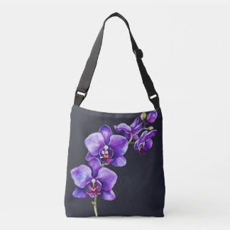 Dark Slate Grey, Purple Orchid Cross Body Tote