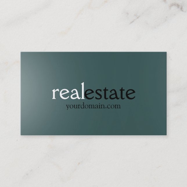 Dark Slate Grey Real Estate Agent Business Card (Front)