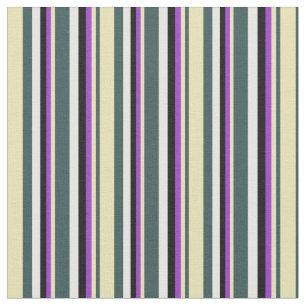 Dark Slate Grey, Tan, Dark Orchid, Black & White Fabric