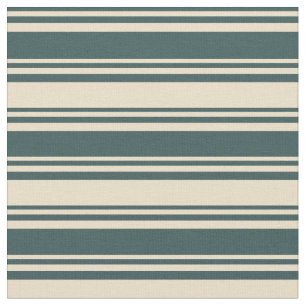 Dark Slate Grey & Tan Lines/Stripes Pattern Fabric