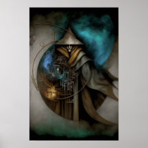Dark Sorcerer Fantasy Poster | Wizard Decor