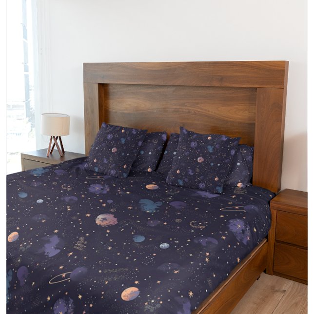 Dark Space Planets Stars Nebula Pattern Pillowcase (Creator Uploaded)