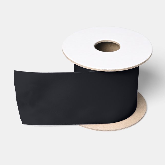 Dark Spooky Grayish Blue Black Solid Colour Satin Ribbon (Spool)