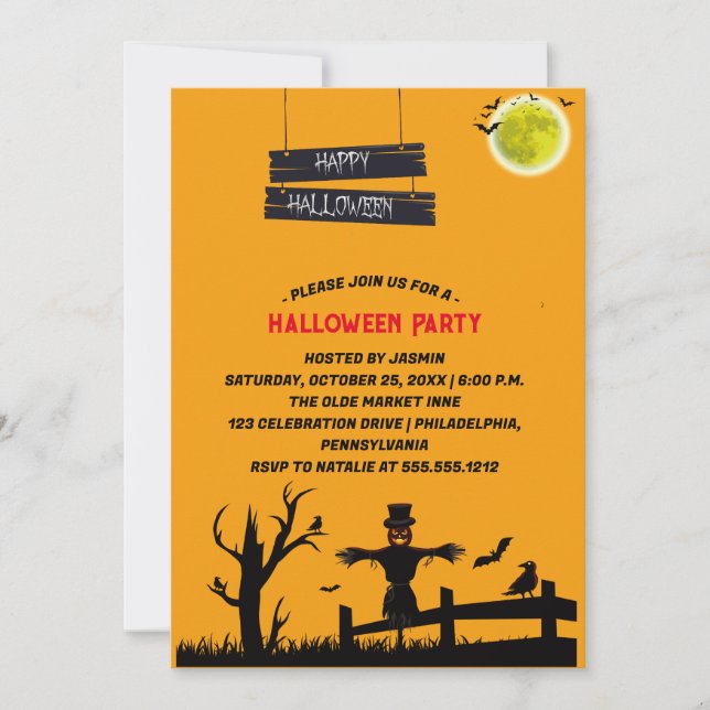 dark Spooky Halloween party Invitation (Front)