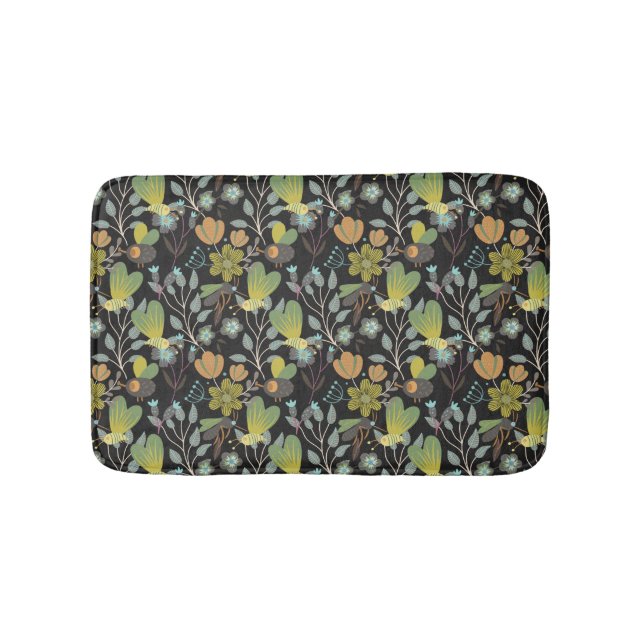 Dark Spring Pattern Bath Mat (Front)
