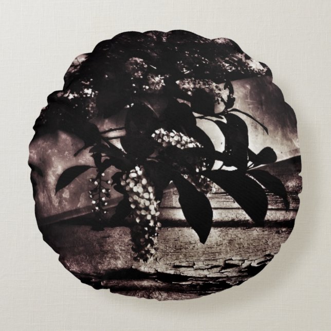 Dark Spring Round Pillow (Front)