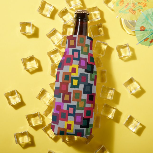 Dark Squares on Light Bottle Cooler (In Situ Summer)