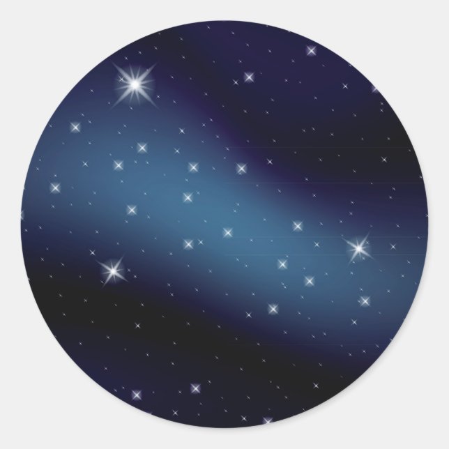 Dark Starry Constellation Classic Round Sticker (Front)