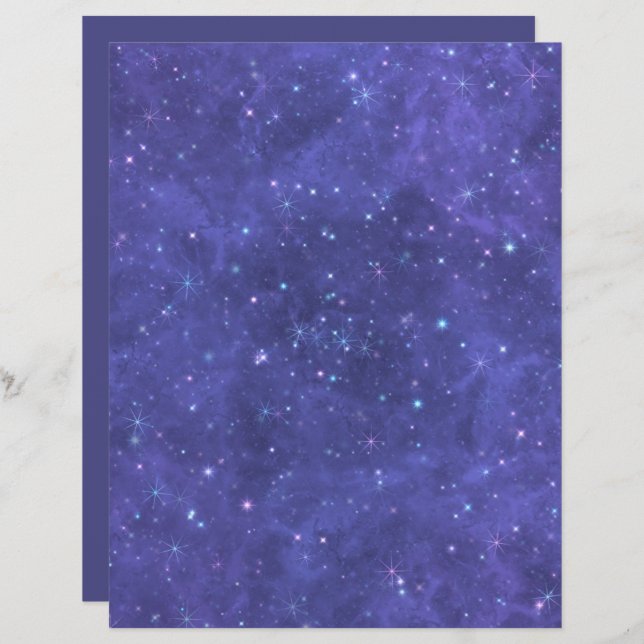 Dark Starry Night Craft/Scrapbooking Paper, Large (Front/Back)