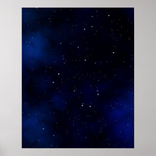 Dark Starry Night Sky Poster
