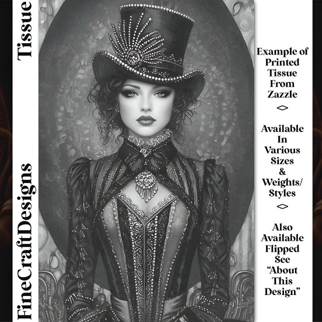 Dark Steampunk Lady Ringmaster DN7LF Decoupage Tissue Paper (Creator Uploaded)