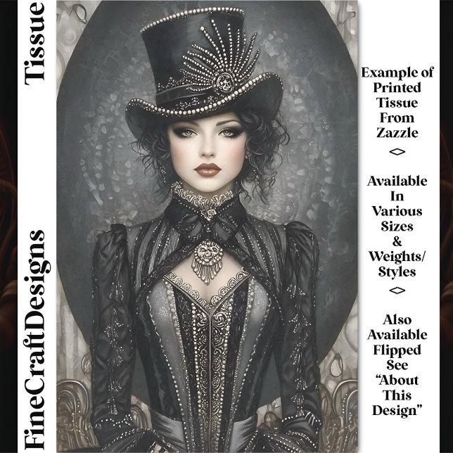 Dark Steampunk Lady Ringmaster DN7R Decoupage Tissue Paper (Creator Uploaded)