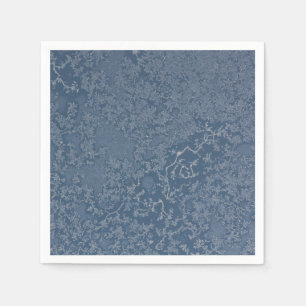 Dark Steel Blue Icy Crystals Napkin