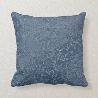 Dark Steel Blue Icy Crystals Throw Pillow
