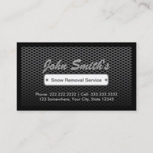 Dark Steel Snow Removal Business Cards