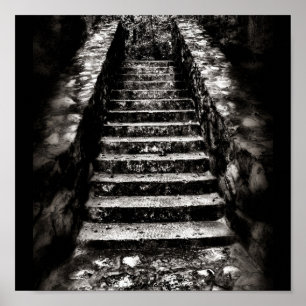 dark stone stairs poster