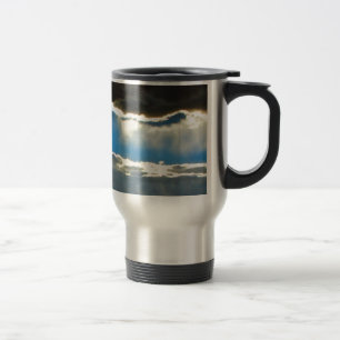 DARK STORM CLOUDS WITH SILVER LINING TRAVEL MUG