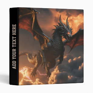 Dark Storm Dragon of the Burning Sky Personalized  Binder