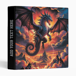 Dark Storm Dragon of the Burning Sky Personalized  Binder
