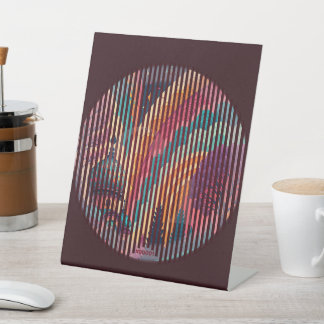 Dark Striped Circle Pedestal Sign – Customizable