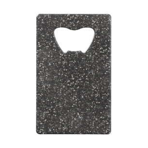 Dark Stylish Silver Grey Black Glitter Wallet Bottle Opener