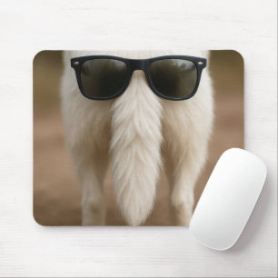 Dark Sunglasses On a Dog Tail Mouse Pad
