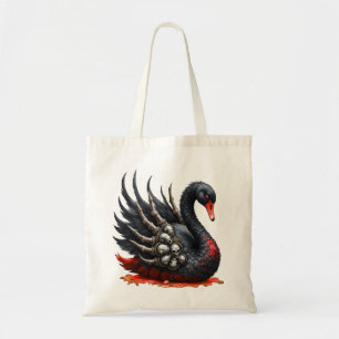 Dark Swan of Bones – Gothic Elegance Tote Bag