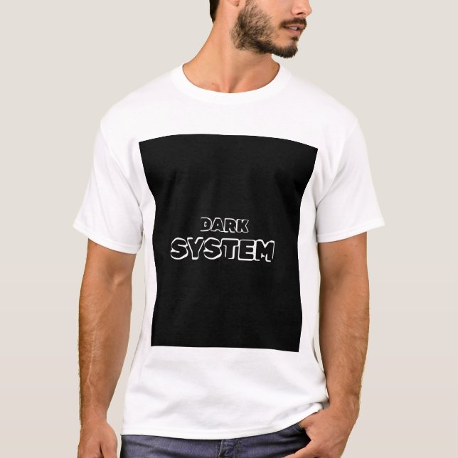 DARK SYSTEM. TEXT PRINTED T-SHIRT (Front)