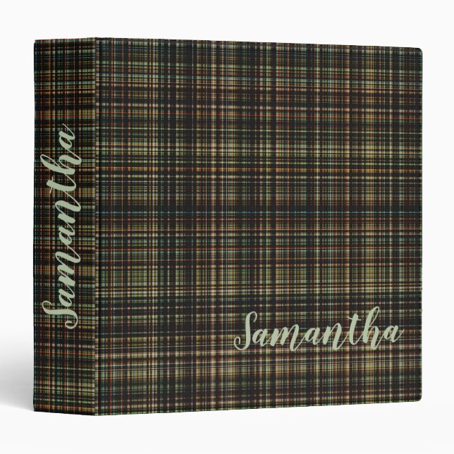 Dark Tartan (Plaid) Custom Binder (Front/Spine)