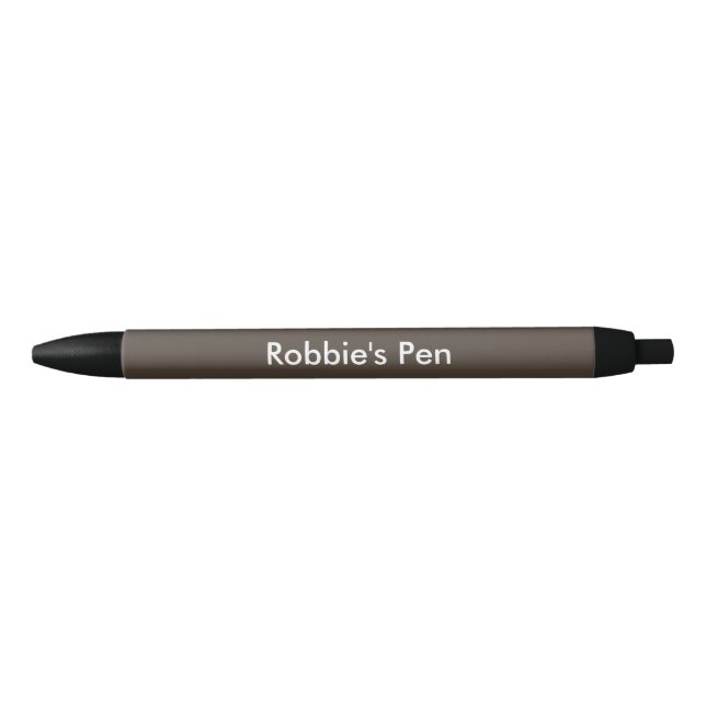 Dark Taupe Personalized Black Ink Pen (Front)