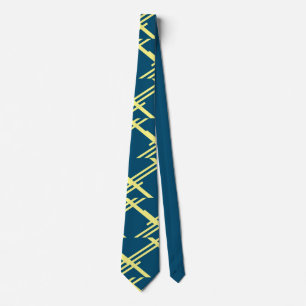 Dark teal and Yellow Stripes wedding Neck Tie