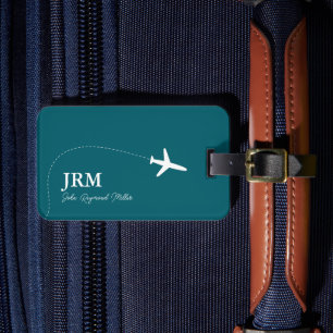Dark-Teal Bag-Tag for Airplane Travel Baggage Luggage Tag