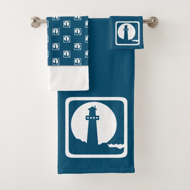 Dark Teal Cartoon Whale Nautical Costal Bath Towel (Insitu)