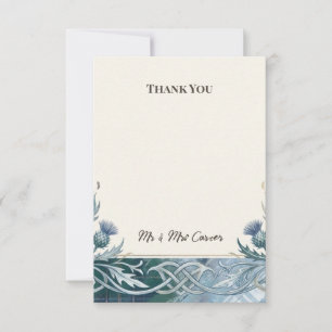 Dark Teal Celtic Thank You Card