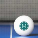 Dark Teal Circle Monogram Personalized Ping Pong Ball<br><div class="desc">Take your game to the next level with custom ping pong balls personalized with your monogram initial in a stylish circle frame. Available in a variety of colours, these ping pong balls are perfect for making a statement at your next game night or tournament. A unique and thoughtful gift idea...</div>