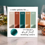 Dark Teal & Copper Bold Wedding Colour Palette Car Invitation<br><div class="desc">After month's of studying and watching for the hottest colour trends, The 2021 Wedding colour combos are in! A collection of 10 wedding colour palettes created with coordinating wedding invitation Stationery Collections. This is Chic Paperie's Wedding Colour Palette Card in the Dark Teal Colorway of: Copper, Peacock Emerald Green, Dusty...</div>