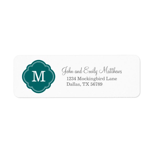 Dark Teal Custom Personalized Monogram (Front)