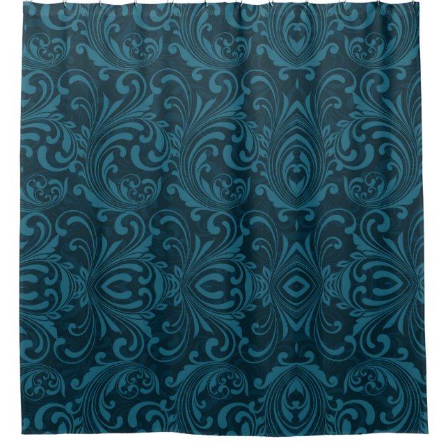 Dark teal floral damask pattern (Front)