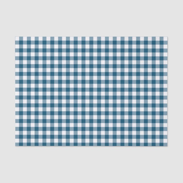 Dark Teal Gingham Tissue Paper (Front)